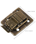 Close-up of Old School Metal Clasp Latch Set For Jewelry Boxes And Chests, small iron hasp latch, easy install, vintage hardware.