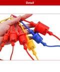 Two Sets Of One Half Inch ISO A Hydraulic Coupler Dust Caps And Female Plug Covers For Contamination Prevention shown in hand, different sizes visible.