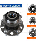 Rear Wheel Hub and Bearing Assembly for 2007-2017 Jeep Compass Patriot 4WD and 2007-2008 Dodge Caliber AWD 5-Lug with views