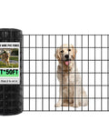 Heavy Duty Galvanized Welded Wire Fence Roll 24 By 50 Feet 2X4 Inch Steel Mesh For Livestock Pens and Backyard Garden Plot with dog.