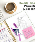Premium Spiral Notebook And College Ruled Journal Featuring Slick Water Resistant Cover Real Smooth Writing Paper Twin Wire Binding That Lay Completely Flat For Hassle Free Studying And Work with double-sided pocket for misc. items