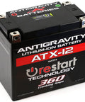 ATX12 Performance Lithium Motorcycle Powersport Battery With Built In Jump Starting No Jump Starter Needed 6.1Ah front view