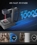 20W Fiber Laser Engraver With Rotary Axis LightBurn Compatible Metal Marking Machine showcasing speed capability up to 10000 mm/s.