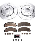 Beefed-Up Front Brake Kit For Ford Expedition 2010 To 2021, F150 2010 To 2020, And Lincoln Navigator 2010 To 2021 With Drilled And Slotted Rotors