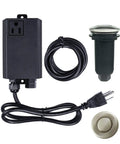Long Stainless Steel Brushed Nickel Air Switch Kit for Garbage Disposal Sink Top On Off Button and Power Module Components