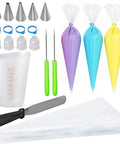 Versatile Big Time Premium 67 Piece Cookie Decorating Kit Featuring Royal Icing Tools piping bags, icing tips, and spatula for baking.