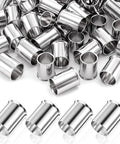 100 Pcs AWG 1/0 Wire Ferrules Kit, Tinned Copper Non Insulated Crimp Connectors, Terminal Ends For Electric Wiring, Automotive And Industrial Projects, Heavy Duty Beefy Performance, High Conductivity, Anti Oxidation, silver ferrules