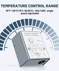58033 Temperature Controller for Attic Fan Motor Replacement For Lomanco 2000 And 1800 Series, adjustable from 50°F to 120°F