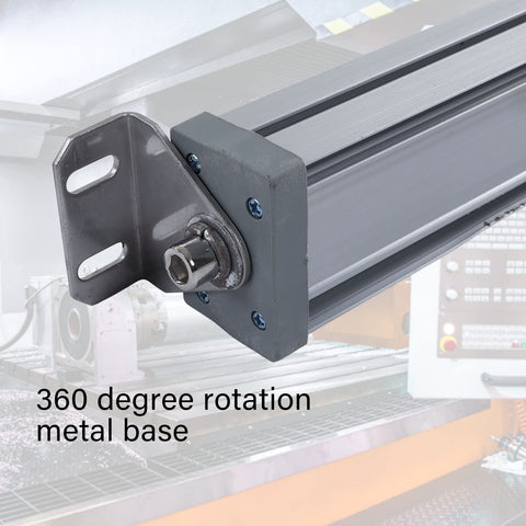 Side view of Explosion Proof CNC Machine Tube Light With Waterproof Anti Corrosion Housing installed on a metal base.