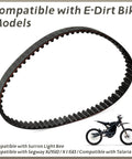 560 8MGT 16 Drive Belt Replacement For Surron Light Bee And Segway X260 X160 Talaria XXX E Bikes displayed with bike