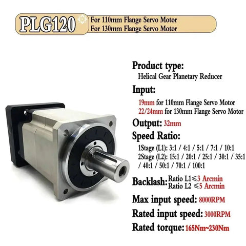 Rock Solid Helical Gear Reducer Box Delivering A Sweet 30 To 1 Ratio That Runs Hella Quiet And Mounts Directly To Standard NEMA Stepper Motors With 40 To 180 Millimeter Servo Flanges For Badass Custom Builds Where Reliable Torque Delivers, 32mm output