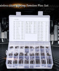 Stainless Steel Spring Tension Pins Set 280 Pcs M1.5 To M8 304 Material Elastic Cylinder Pins Heavy Duty Mechanical Fasteners with Durable Plastic Box