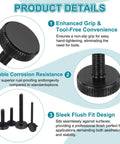 Knurled Thumb Screw Set 20 Pieces M3 X 12mm Black Steel Flat Head Grip Bolts for lighting fixtures, furniture, electronics.
