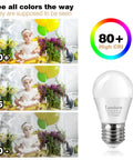 3W Led Bulb, 25W Incandescent Equivalent, 2700K Warm White, A15 E26 Mini Bulb, Compact 45mm G45 Size, Energy Saving Night Light showcasing high CRI