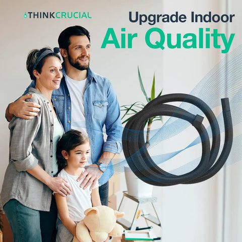 Family in living room with Extendable 15 Foot Black Vacuum Hose For Shop Vac Models Flexible Two And A Quarter Inch Tank End And One And A Quarter Inch Attachment Nozzle Fits Wet Dry Vacuum Cleaners 1 Pack.