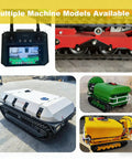 Multiple models of the Heavy Duty Remote Control Crawler Sprayer For Agricultural Fields and Lawns with adjustable nozzles.