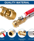 Heavy Duty 24 Inch Braided Stainless Steel Hot Water Heater Hose, 3/4 Inch FIP, Ball Valve, Brass Fittings, 200 PSI, 200°F Quality View