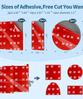 Six Pack Dash Cam Adhesive Pads Set For Car showing 2x72mm squares, 2x36x72mm rectangles, 2x56mm round heat-resistant pads