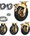 4 Pack Heavy Duty Rubber Caster Wheels Featuring Antislip Tires with bearings, designed for garage carts and industrial upgrades.