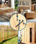 Collage of wooden furniture and fences using Two Inch Pocket Hole Screws Set Number Eight Exterior Grade 200 Pieces