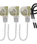Three Pack Zing Ear ZE109 Two Wire Ceiling Fan Pull Chain Light Switch Replacement for Ceiling Fans, Wall Lamps, and Cabinet Lights