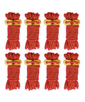 Eight Pack High Reflective 4mm Tent Guy Lines With Aluminum Tensioner, Lightweight Camp Ropes For Tents And Tarps, Outdoor Gear For Night Visibility, Red 13ft Each displayed on white background.