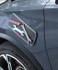 Must Have Magnetic Tool Mat Set for Garage and Workshop, Includes Magnetic Tray and Screw Organizer Pad on car fender
