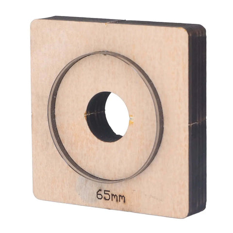 65mm Circle Cutter with Wood Base, Durable Alloy Steel Round Cutting Die for DIY Projects, front view