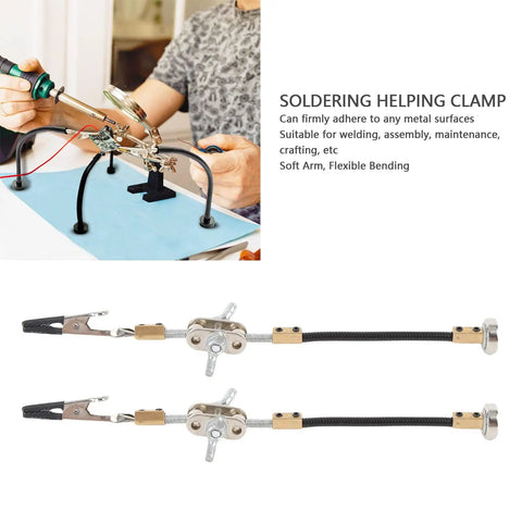 Solid Helping Hand Clamp For Soldering And Electronics Repair Work With Adjustable Alloy Steel Arms for precision tasks and stability.