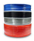 Top Shelf Heavy Duty Polyurethane Air Hose And Pneumatic Tube Two To Sixteen Millimeter Clear Compressor Pipe in stacked rolls.
