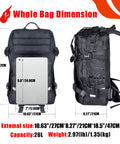 Waterproof Motorcycle Helmet Backpack With USB Port, Big Capacity Go To Tactical Bag for Cycling, Snowmobiling side view