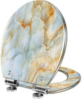 Elongated Toilet Seat for Bathroom in a stunning onyx design, measuring 14.5" x 18.5", ideal for stylish bathrooms.