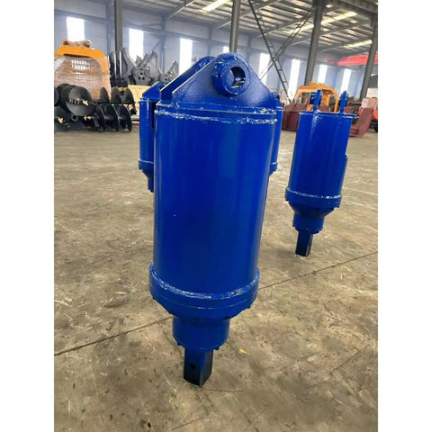 Blue Heavy Duty Mini Excavator Earth Auger Drive 1200 To 2000 Nm Hydraulic Post Hole Digger For 1 To 5 Ton Machines