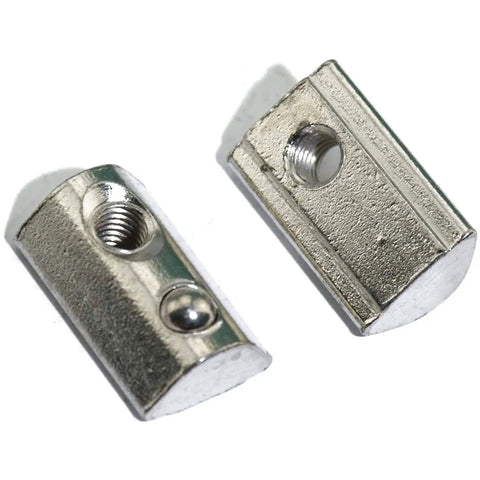 Drop In T Nut Set For Aluminum Extrusion 20 Pcs M6 Thread Spring Nuts with Hammer Head Fasteners, 6mm Slot, Nickel Plated