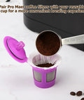 Scooping coffee grounds into reusable pod with Disposable K Cup Filter Paper For Keurig Brewers 1.0 And 2.0, Pack Of 2 With 360 Filters Each