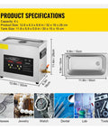 Premium Ultrasonic Cleaner And Compact Dishwasher Deploying 40Khz Cavitation To Strip Stubborn Grease Dirt And Grime From Kitchen Ware Glass And Tools Rapidly No Sweat Scrubbing Required Solid Pick For Busy Families, 6L capacity with stainless steel body and digital controls.