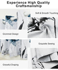 Cozy Floral Blackout Curtains With Grommets For Living Room And Bedroom, Light Blocking Window Panels, close-up of fabric details.
