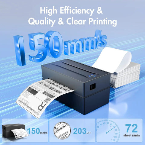 Bluetooth Thermal Shipping Label Printer For Small Biz - 4x6 Wireless Label Maker That Prints 1.57 To 4.3 Inch Labels