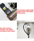 Top Shelf Automatic Pneumatic Filling Machine With Magnetic Pump And Four Head Desktop Setup, featuring motor and fiber optic sensors.