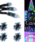 Lit 500 Pack WS2811 LED Pixel String Lights, 12mm Round, Waterproof IP68, 12V, multi-color display examples and close-ups