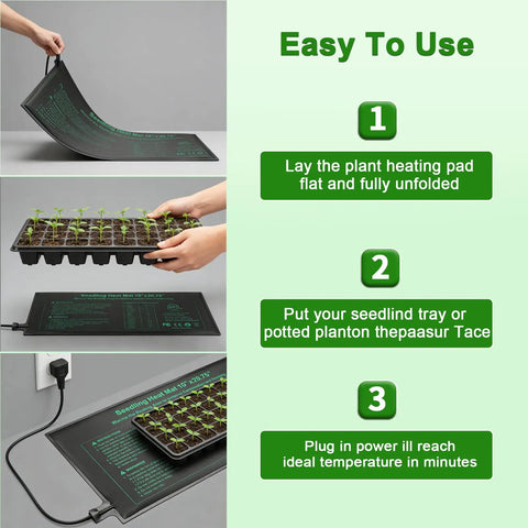 Waterproof Seedling Heat Mat 10x20.75 Inches Four Pack Durable Plant Heat Mats For Germination Indoor Gardening And Greenhouse Use UL And MET Certified Keeps Soils Warm And Boosts Sprouting