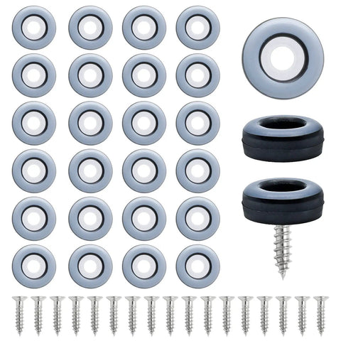 24 Pack Screw On Furniture Sliders With Screws Three Quarter Inch Round Teflon Chair Leg Slides For Hardwood Floors Protectors