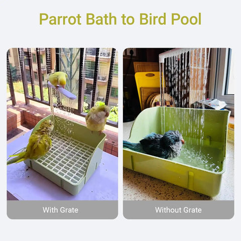 Automatic Bird Bath Shower With Pump For Parrots And Small Birds, Quiet Running Water Bathing Station For Cages
