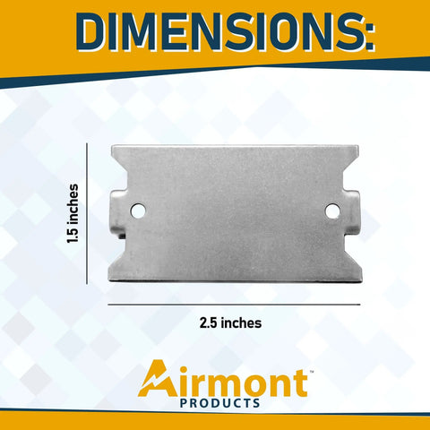 Heavy Duty Nail Plate Shield For Wood Studs, 16-Gauge Steel, 1.5 x 2.5 Inches dimensions image