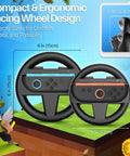 Switch 2 Steering Wheel Racing Accessory Kit For Mario Kart And Racing Games Dual Grip Handle Attachments shown with Joy-Cons