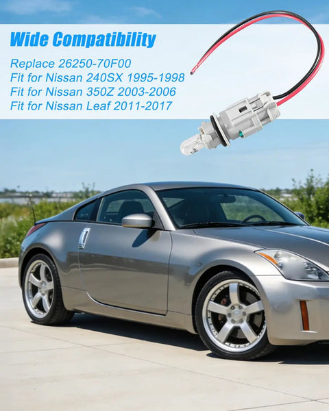 Nissan Side Marker Light Holder Socket Kit For 240SX 350Z Leaf Maxima 1995-2017 with car and wiring harness visible