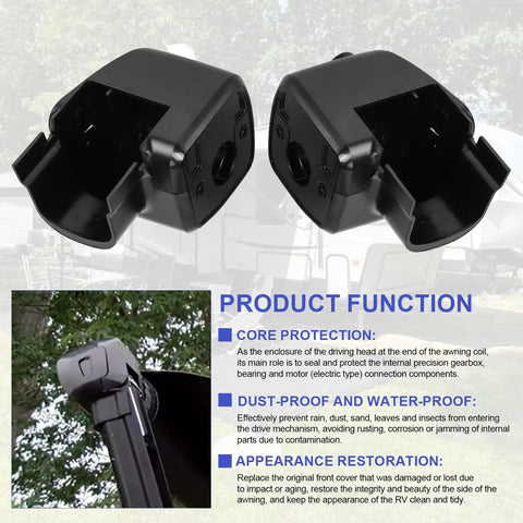 RV Awning End Cap Cover Replacement For Dometic Right Arm Motor End Kit Compatible With Dometic 9200 Series Drive Side