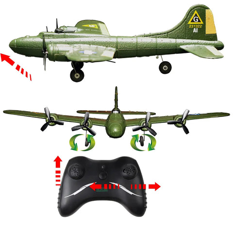 Lightweight EPP Foam RC Plane RTF 2.4GHz Remote Control Aircraft B17 Navy Lighting, Beginner Friendly, with remote control