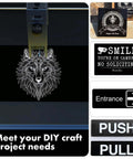 Bocolon 5-pack black/white ABS laser-engraving sheets, 11.73 x 11.73 in, wolf design on sheet.