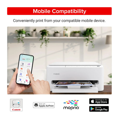 Wireless Color Inkjet Printer With Duplex Printing And Copy And Scan, Compact Work From Home Printer used with mobile printing app.